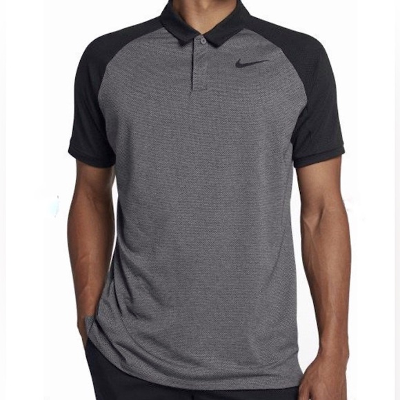 NEW Nike Golf Shirt Raglan Polo DriFit Size XXL Mens Black and Gray - Picture 1 of 12